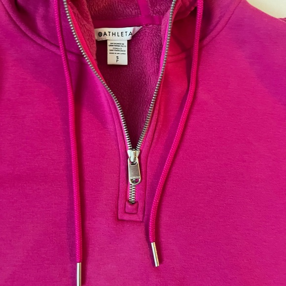 Athleta pull over hoodie previously loved size small color fushia - Picture 4 of 8